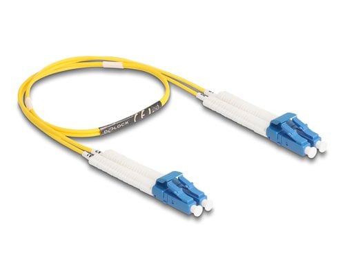 Delock LWL Duplex Patchkabel, OS2, 0.5m Singlemode 9/125µm, LC-LC, winkelbar