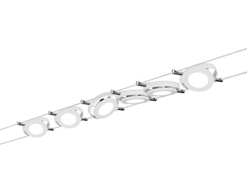 Paulmann LED Seilsystem RoundMac Basisset 6x200lm 6x4,3W 2700K 230/12V Weiss matt