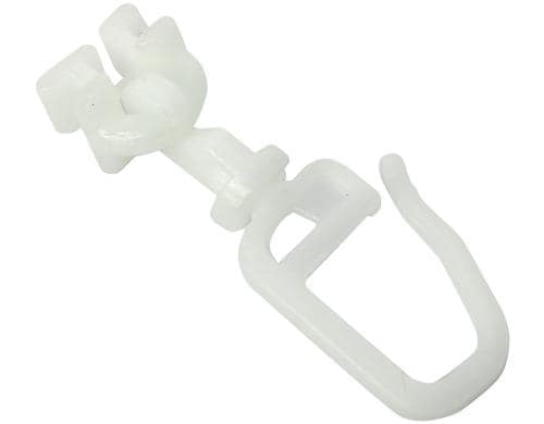 Gardinia Drehgleiter für 6 mm Laufkanal Weiss, 20 Stück, Faltengelenkhaken,drehbar