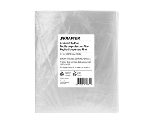 KRAFTER Abdeckplane fine 4x5m, 8my, HDPE, 150gr.