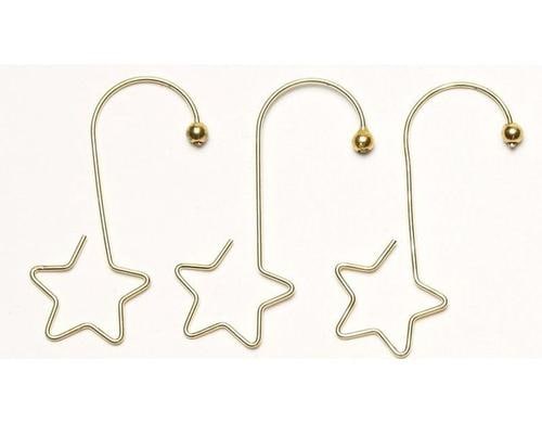 Inge S-Haken Stern, 5 cm, 36 Stk, Gold Metall