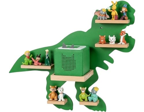 relaxdays Kinderregal Toniebox Dino Grün