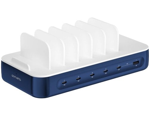 4smarts Ladestation Team inkl. 6 Kabel 5x USB-C, 1x USB-A, Navy