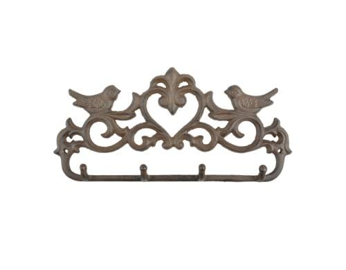 Esschert Design Hakenleiste Vögel Gusseisen, 3.2 x 31 x 14.9 cm