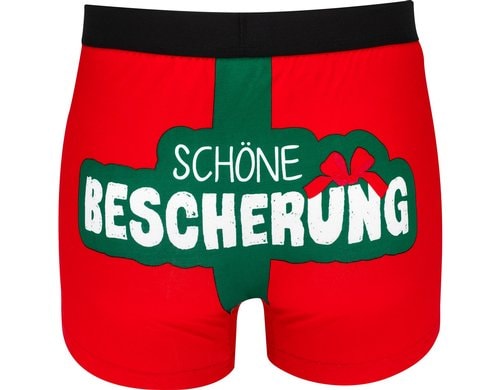 Sheepworld Boxershorts Schöne Bescherung Grösse M/L, rot, 95% BW, 5% ELA