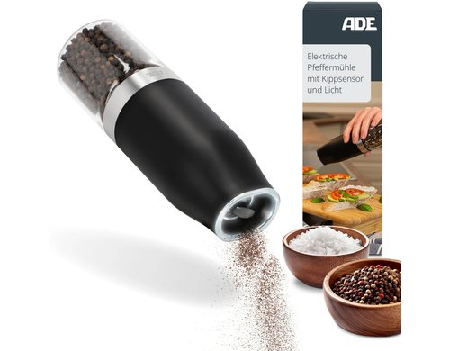 ADE elektrische Salz- und Pfeffermühle schwarz