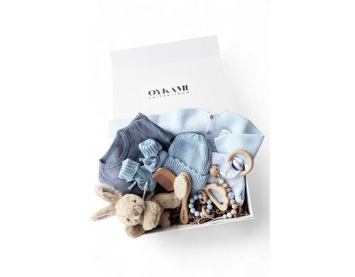 Oykami Geschenkbox Blau Verona Hase Braun
