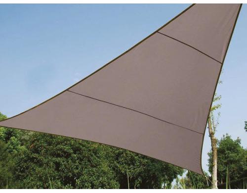 Perel Sonnensegel - Dreieck, 3.6x3.6x3.6 m, Farbe: BRAUNGRAU, Wasser abstossend,