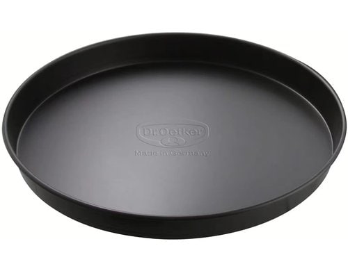 Dr.Oetker, Pizzablech Tradition 28 cm Stahlblech schwarz, D:28x3cm, matt