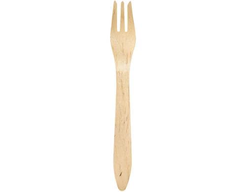 Biopak Gabel 19 cm natürlich 100Stück, Holz Birke, China
