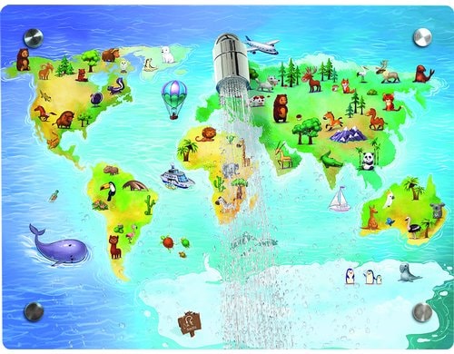 fredis Kinderdusche Welt 40x30cm 40x30cm, ohne Bohren oder Schrauben,