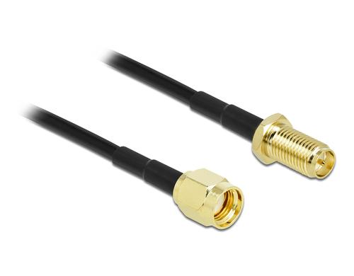 Delock WLAN-Antennenkabel, 0.99dB/m RP-SMA Stecker-RP-SMA Buchse LMR/CFD100, 1m
