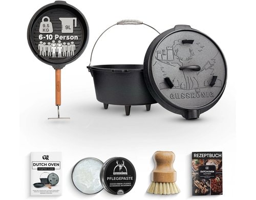 Dutch Oven Set 9L mit 2in1 Deckelheber
