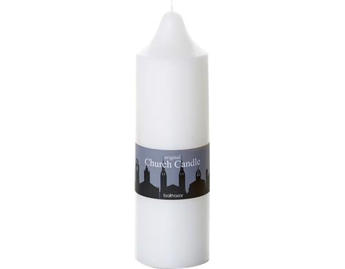 balthasar Kerze Church Candle, Weiss 25x7.5 cm (HxD), Brenndauer ca. 100 h