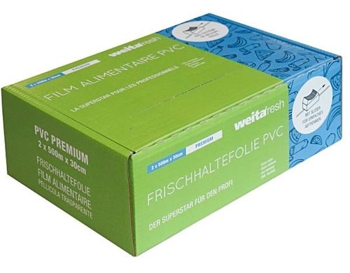 Weita Frischhaltefolie WF Premium 30cm 2 Rollen, Doppelbox, PVC