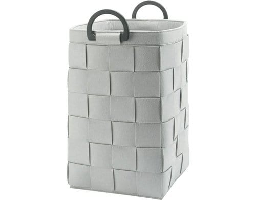 Aquanova Wäschekorb Dix 66L, Grau 34x34x57.5 cm, Polyester,Pet, Bambus