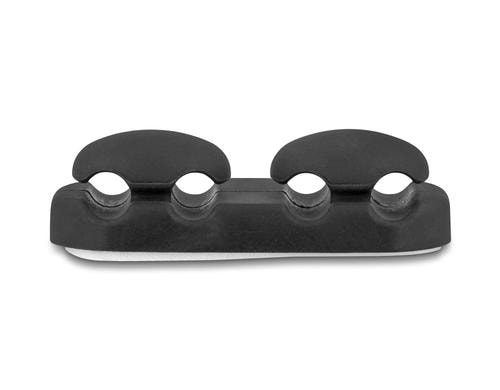 Delock Kabelhalter mit 4 Durchführungen selbstklebend, schwarz, Set 2 Stück