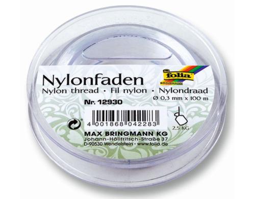 Folia Nylonfaden Durchmesser 0.3mm, Länge 100m