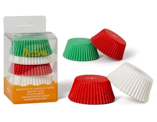 Decora Backförmchen weiss rot grün 75 Stk