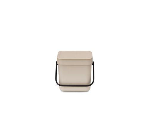 Brabantia Sort & Go Recyclingbehälter Inhalt 3 Liter, Soft Beige