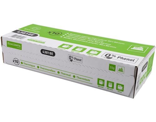 Exacompta Additionsrollen Thermopapier 80 x 80 x 12 mm, 76 m, 10 Stk