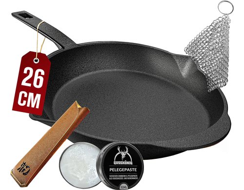 Bratpfanne 26 cm mit Ledergriff