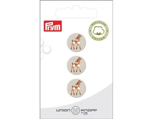 Bu Prym  Knopf BW/Poly-Knopf rec. 2-Loch 15 mm, Karte 3 Stück, creme