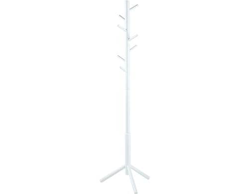 AC Design Kleiderständer Bremen Gummibaumholz, 51x45x176 cm, Weiss