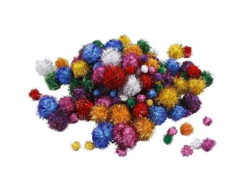 Creativ Company Pompons 15-40 mm, 75 Stück Glitzer