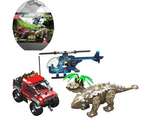 Ankylosaurus Hubschrauber & Offroad-Camp