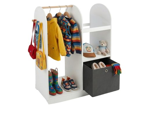 relaxdays Kindergarderobe mit Stoffbox H x B x T: ca. 108 x 97 x 35 cm