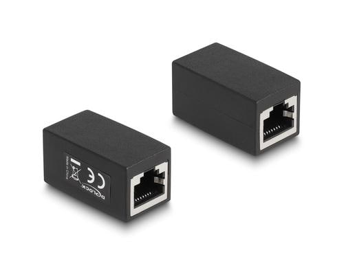 Delock Adapter RJ45 Buchse zu RJ45 Buchse Cat. 6 UTP, schwarz