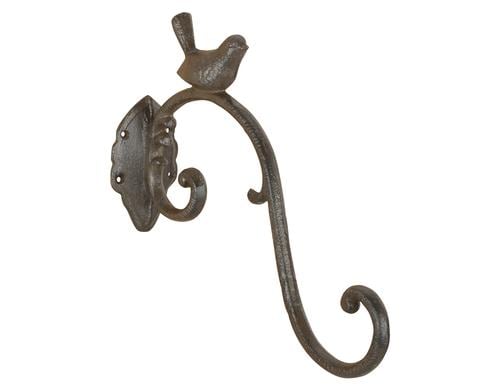 Esschert Design Haken mit Vogel Gusseisen, 27.4x6.7x24 cm
