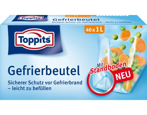 Toppits Gefrierbeutel 1 Liter 19 x 20 cm, Inhalt: 40