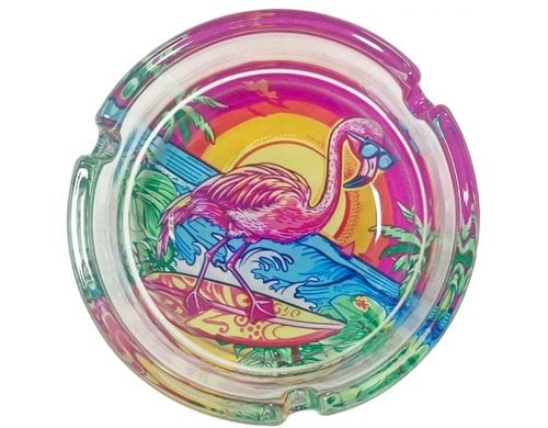 Dameco Aschenbecher Flamingo 10x3.5 cm (DxH), Glas