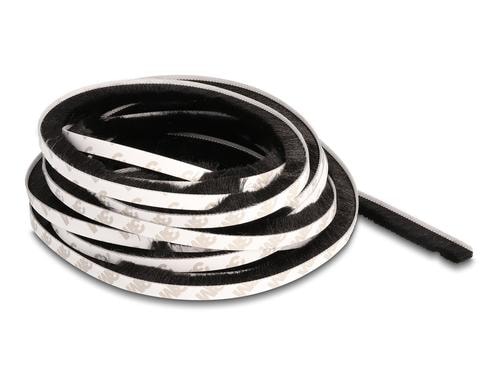 Delock Bürstenstreifen 10mm - 5m Länge selbstklebend, schwarz