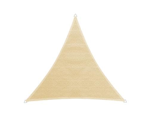 Sonnensegel champagner 5.0m,  Dreieck Spanngurten. 90% UV Schutz