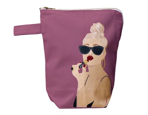 ChicMic Cotton Beutel-Cherry lips 22.5x26.5x10cm, 100% Bio Baumwolle