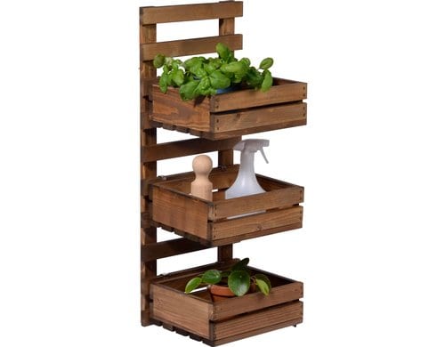 Flexibles 3-stufiges Wandregal, Braun aus Holz