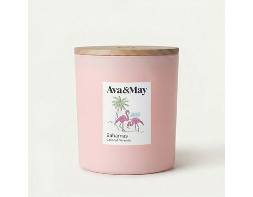 AVA & MAY Duftkerze Bahamas, 550 gr Brenndauer 70h, 100% pflanzlicher Wachs