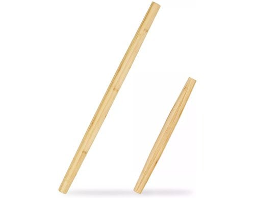 relaxdays Teigroller Bambus 2er Set 65 x 3.5 cm 40 x 3.5 cm