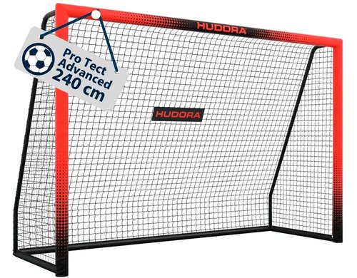 Hudora Fussballtor Pro Tect 240 Advanced schwarz/rot