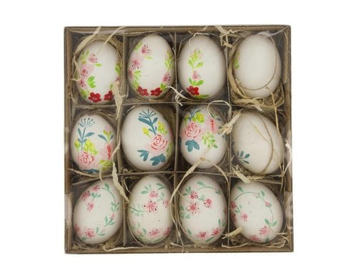 Chalet Natureier Rose mit Hänger 12Stk 19.2x19.2x5.1cm mix