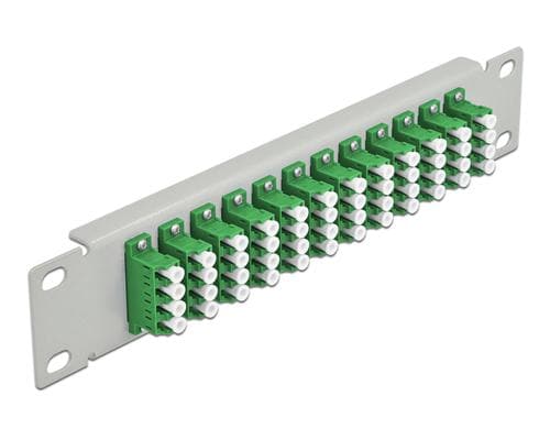 Delock 10Patchpanel Quad 12Port LC/APC Singlemode,1HE,Grün-Grau,254x44x10mm