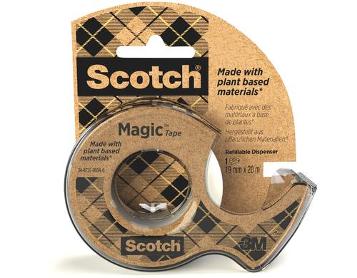 3M Scotch Magic Greener Choice Handabroller 19 mm x 20 m, 1 Rolle mit Abroller