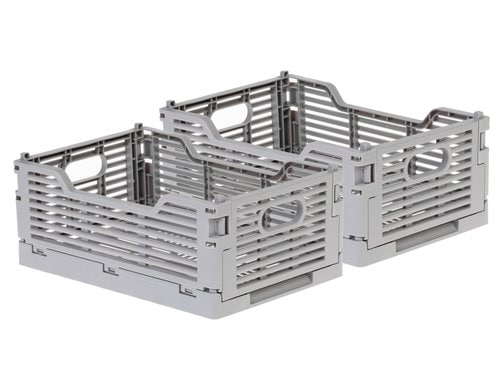 COCON Klappbox faltbar S, Set à 2 Stk. hellgrau, 22x15x9 cm, PP