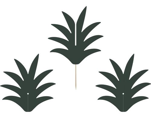 Partydeco Caketopper Aloha Ananas grün, 16.5cm, 6 Stück