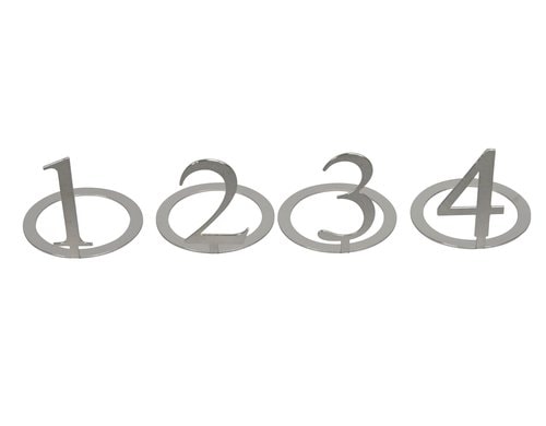 COCON Kerzenring Zahlen 1-4, Set à 4 Stk. 3x3 cm, silber, Eisen