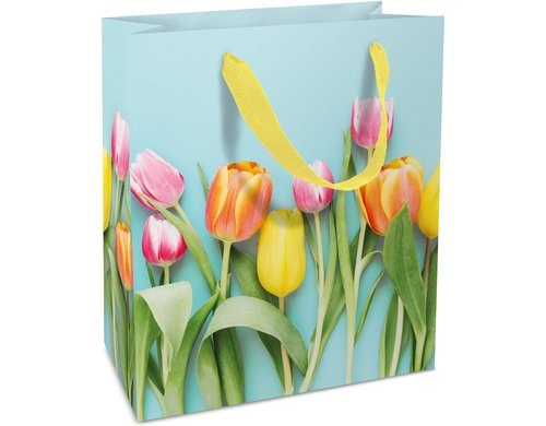 B+C Geschenktasche Ostern 18x21x8cm, Tulpen