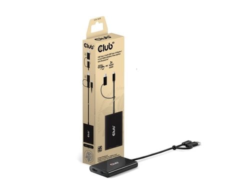 Club 3D, USB Tpe-C auf dual HDMI 4K60Hz Videosplitter mit DisplayLi